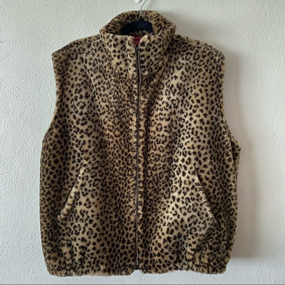 Maxx Meren Vintage Faux Leopard Vest Pockects SML - Picture 2 of 8